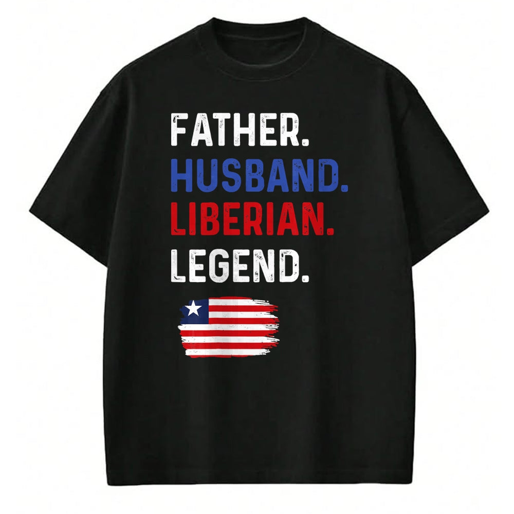 Gift for Dad Shirt, Funny Dad Unisex T-Shirt/Hoodie/Sweatshirt HLT00 – Father Husband Liberian Legend Proud Dad Liberia Flag T-Shirt