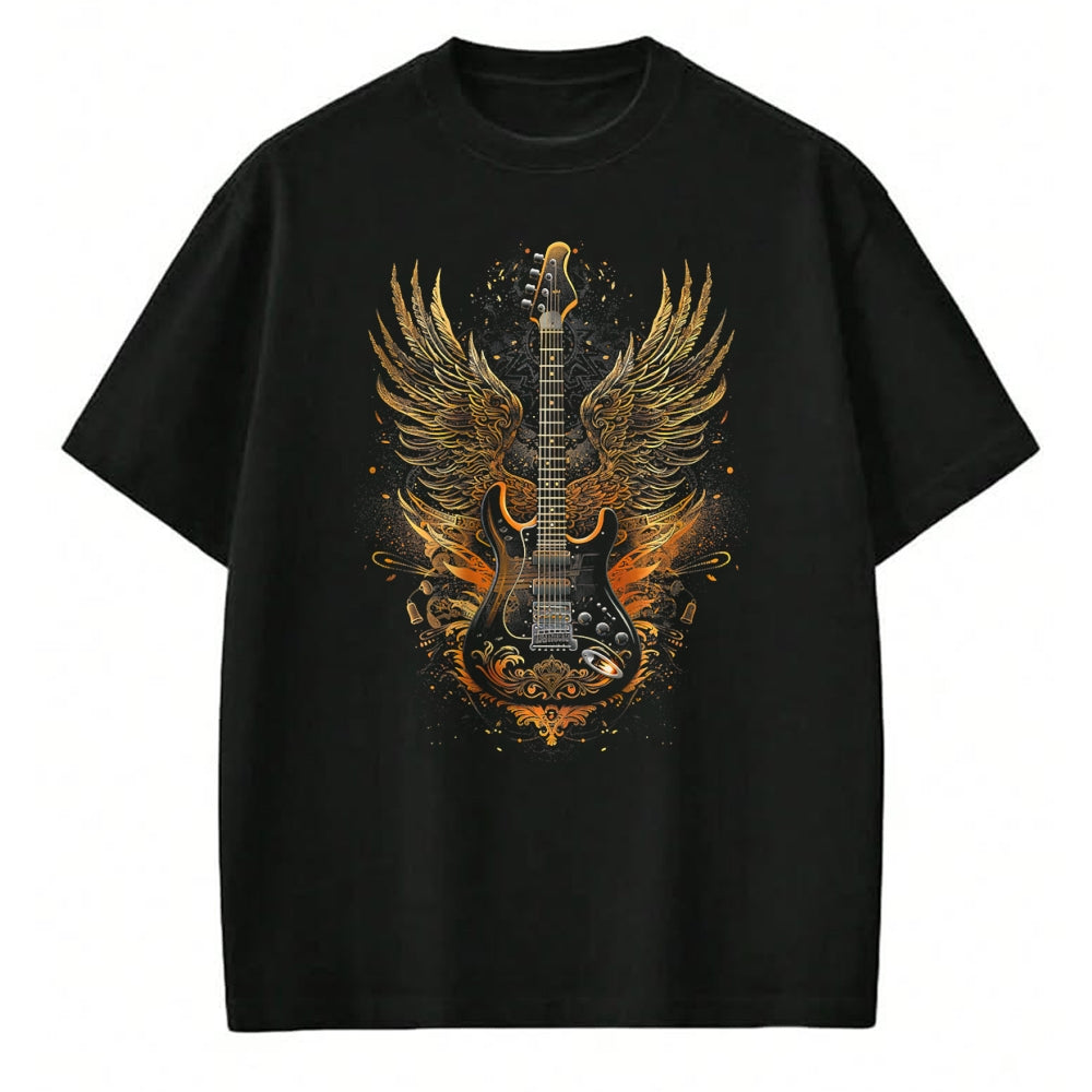 Guitar Lover Shirt, Funny Guitar UnisexT-Shirt/Hoodie/Sweatshirt HLT00 - Electric Guitar with Wings Baroque Rock Design Art T-Shirt