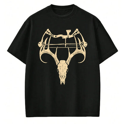 Funny Hunting Shirt, Gift For Hunting Lover Unisex T-Shirt/Hoodie/Sweatshirt HLT00 - Deer Skull Compound Bow Retro Hunting Archery Dad Archer T-Shirt