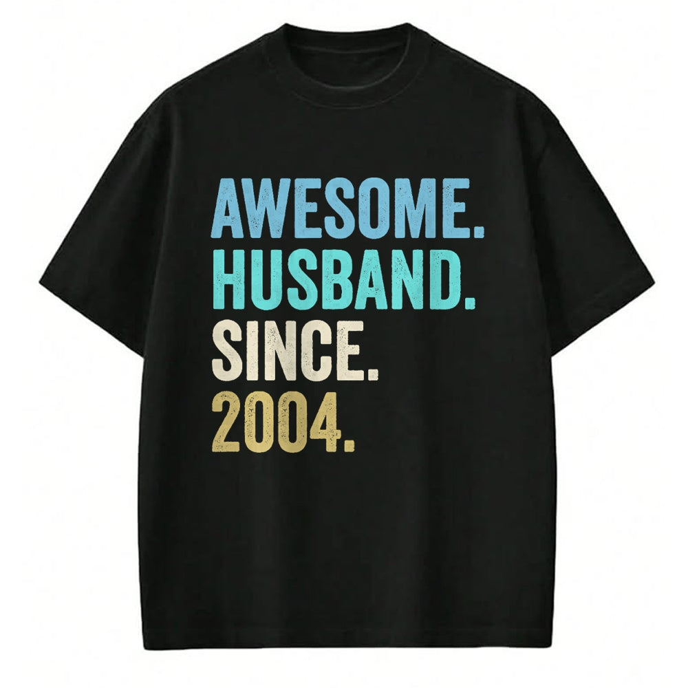 Best Wife Shirt, Wife and Husband Unisex T-Shirt/Hoodie/Sweatshirt HLT00 - Awesome Husband Since 2004 20th wedding anniversary 20 years T-Shirt (1)