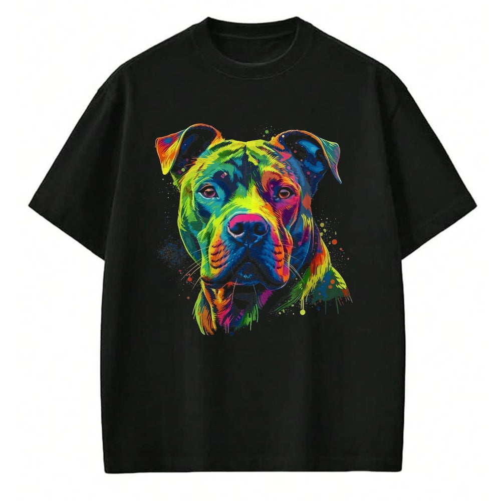 Dog Love Shirt, Dog Lover Gift T-Shirt/Hoodie/Sweatshirt HLT00 - Pit Bull Mom Dog Lover Colorful Artistic Pitbull Owner Women T-Shirt