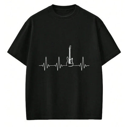 Guitar Lover Shirt, Funny Guitar UnisexT-Shirt/Hoodie/Sweatshirt HLT00 - Guitar Heartbeat Music Instrument for Guitarist T-Shirt, Men, Black, 3X-Large