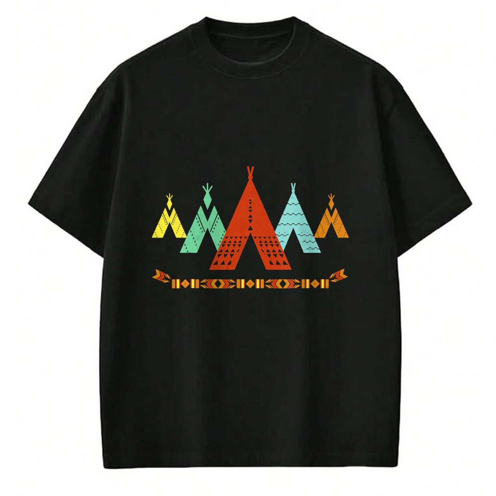 Native American T-Shirts, Vintage Native American Unisex T-Shirt/Hoodie/Sweatshirt HLT00 - Vintage Native American Teepee T-Shirt, Indian