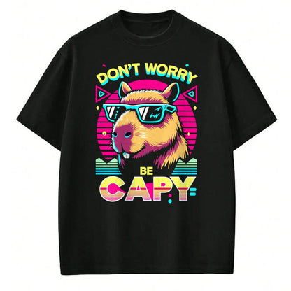 Cute Capybara Shirt, Funny Capybara Unisex T-Shirt/Hoodie/Sweatshirt HLT00 - Cool Capybara Retro Long Sleeve T-Shirt
