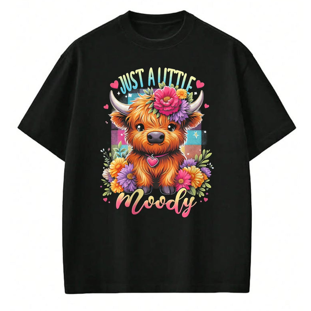 Best Farmer Life Shirt, Funny Farmer UnisexT-Shirt/Hoodie/Sweatshirt HLT00 - Highland Cow Just A-Little Moody Flower Funny Farm Farmer T-Shirt