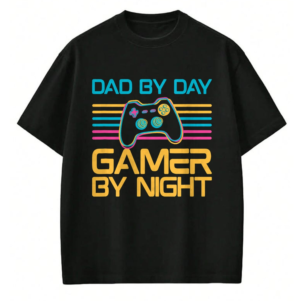 Gift for Dad Shirt, Funny Dad Unisex T-Shirt/Hoodie/Sweatshirt HLT00 – Dad By Day Gamer By Night Video Games Lover Gamer Dad T-Shirt