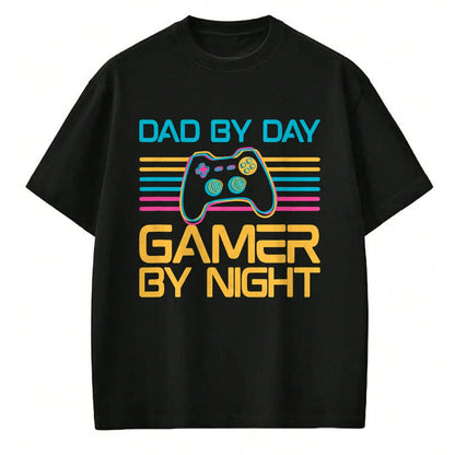 Gift for Dad Shirt, Funny Dad Unisex T-Shirt/Hoodie/Sweatshirt HLT00 – Dad By Day Gamer By Night Video Games Lover Gamer Dad T-Shirt