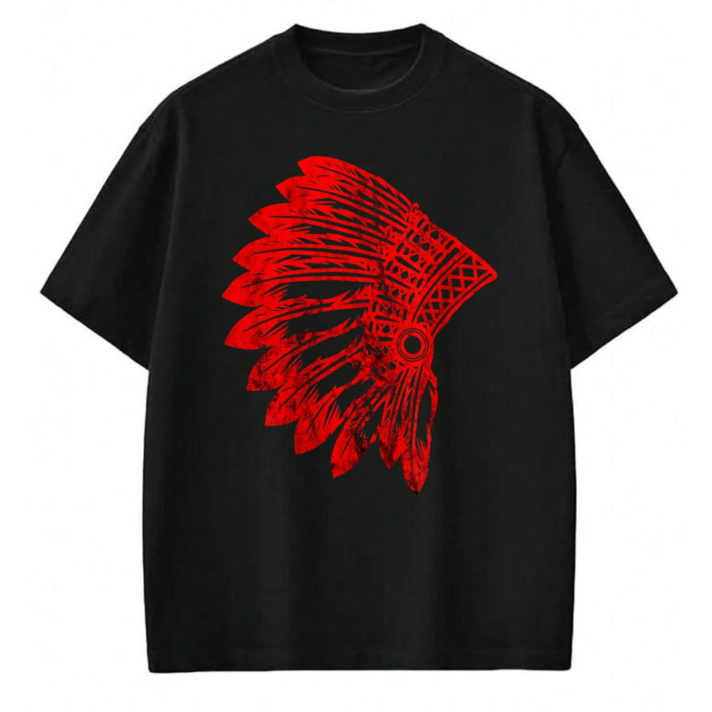 Native American T-Shirts, Vintage Native American Unisex T-Shirt/Hoodie/Sweatshirt HLT00 - Native American Feather Headdress Indian Chief Tribes Pride