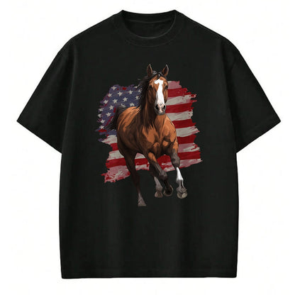 Best Horse Lover Shirt , Funny Horse UnisexT-Shirt/Hoodie/Sweatshirt HLT00 - Horse Equestrian Riding USA Flag US America American Graphic T-Shirt