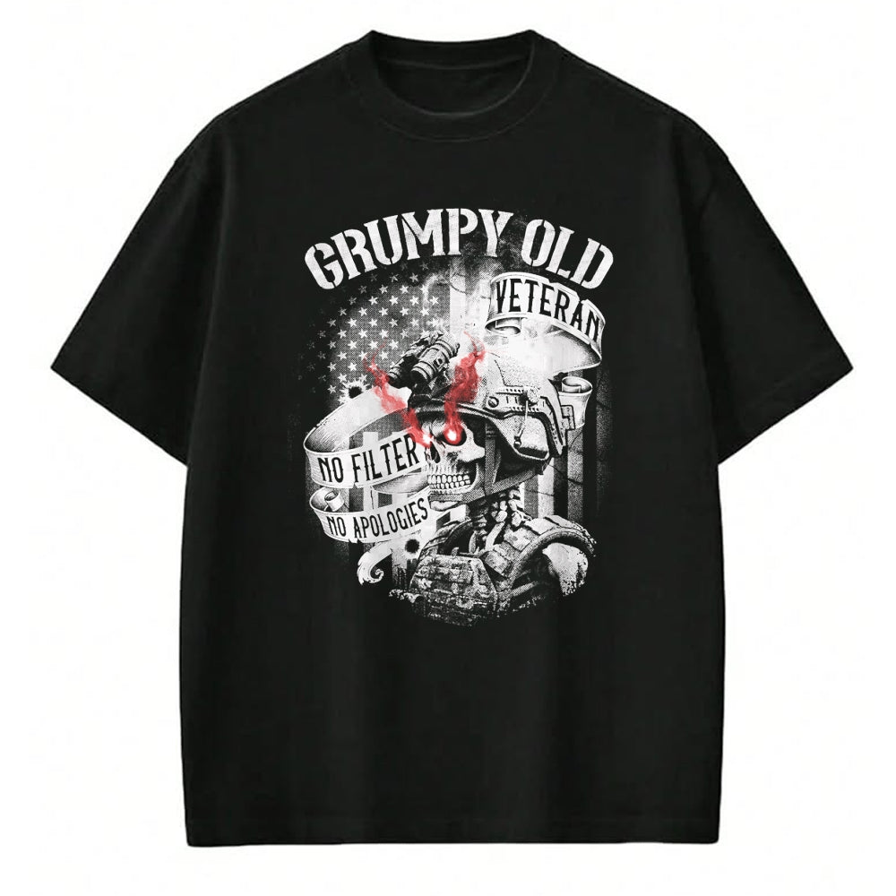 Proud Veteran Shirt, Funny Veteran UnisexT-Shirt/Hoodie/Sweatshirt HLT00 - Grumpy Old Veteran Funny Patriotic Military Humor Design T-Shirt