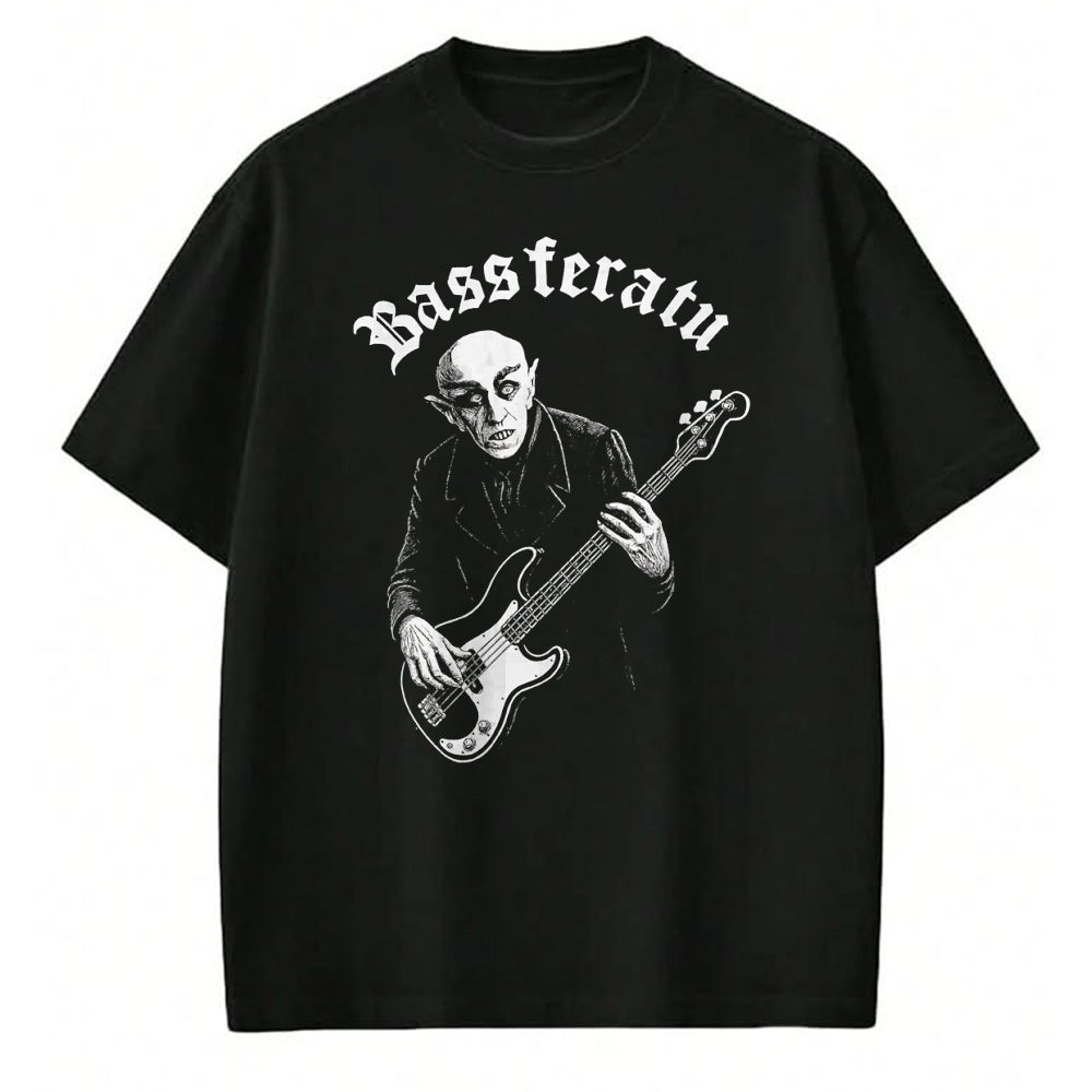 Guitar Lover Shirt, Funny Guitar UnisexT-Shirt/Hoodie/Sweatshirt HLT00 - Bassferatu Gothic Horror Bass Guitar Player Halloween Parody T-Shirt
