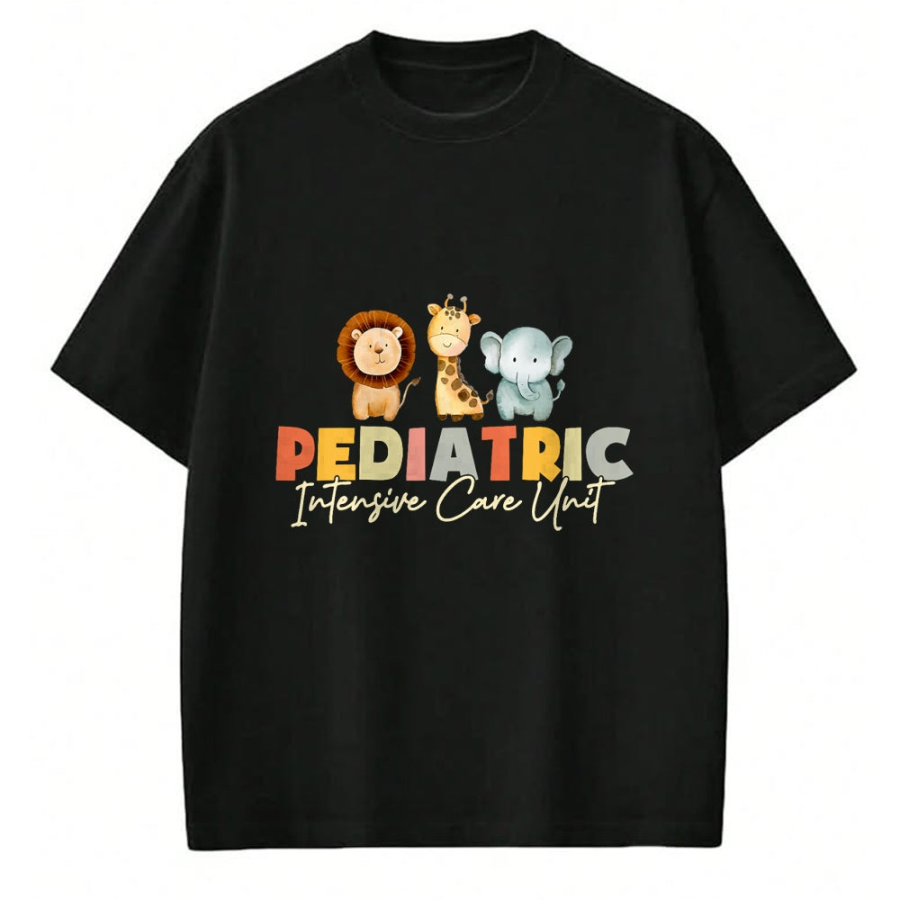 Funny Nurse Shirt, Nurse Unisex T-Shirt/Hoodie/Sweatshirt HLT00 - Pediatric Intensive Care Unit Nurse Cute Animals PICU Nurse T-Shirt