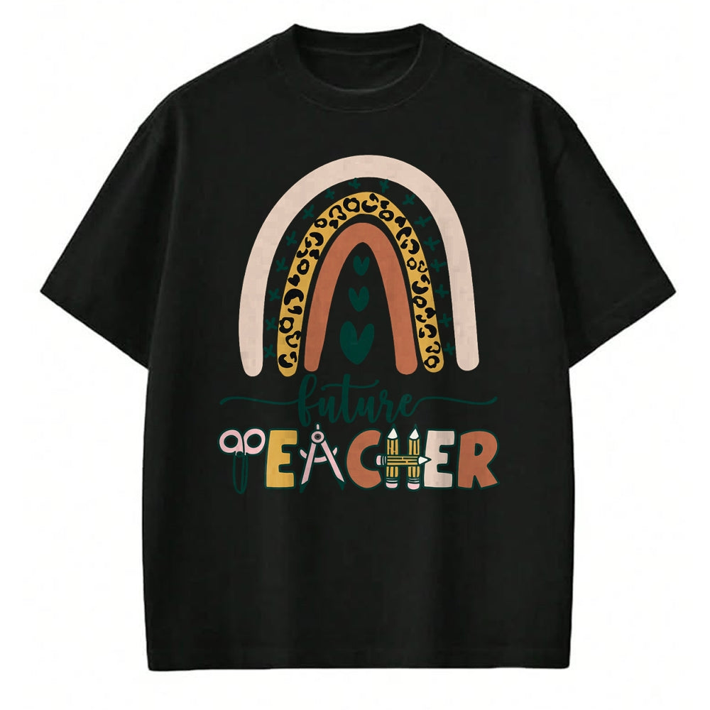 Best Teacher Shirt, Funny Teacher UnisexT-Shirt/Hoodie/Sweatshirt HLT00 - Future Teacher Boho Rainbow Leopard New Grad Student T-Shirt