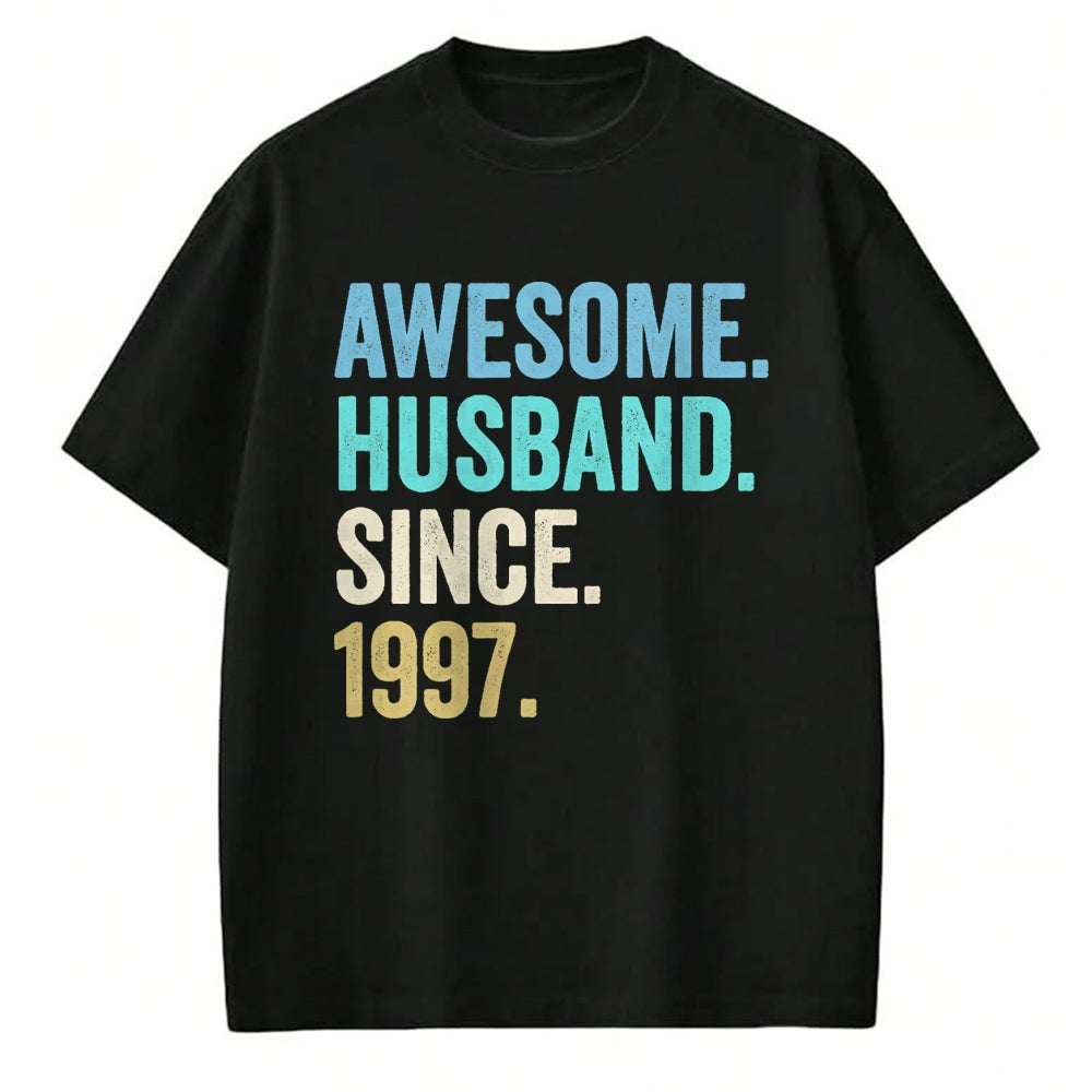 Best Wife Shirt, Wife and Husband Unisex T-Shirt/Hoodie/Sweatshirt HLT00 - Awesome Husband Since 1997 27th wedding anniversary 27 years T-Shirt