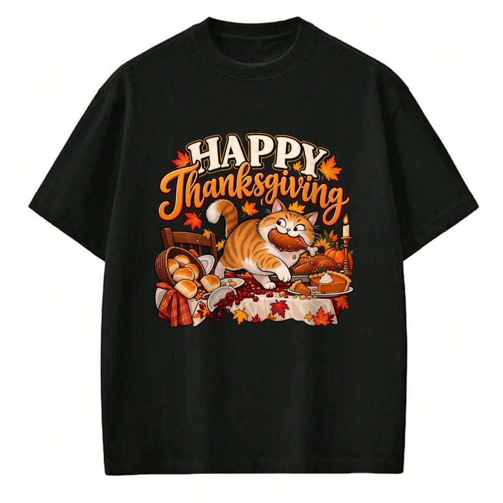 Best Thanksgiving Family Shirt , Funny Thanksgiving UnisexT-Shirt/Hoodie/Sweatshirt HLT00 - Happy Thanksgiving Funny Cute Cat Turkey Dinner Autumn Feast T-Shirt