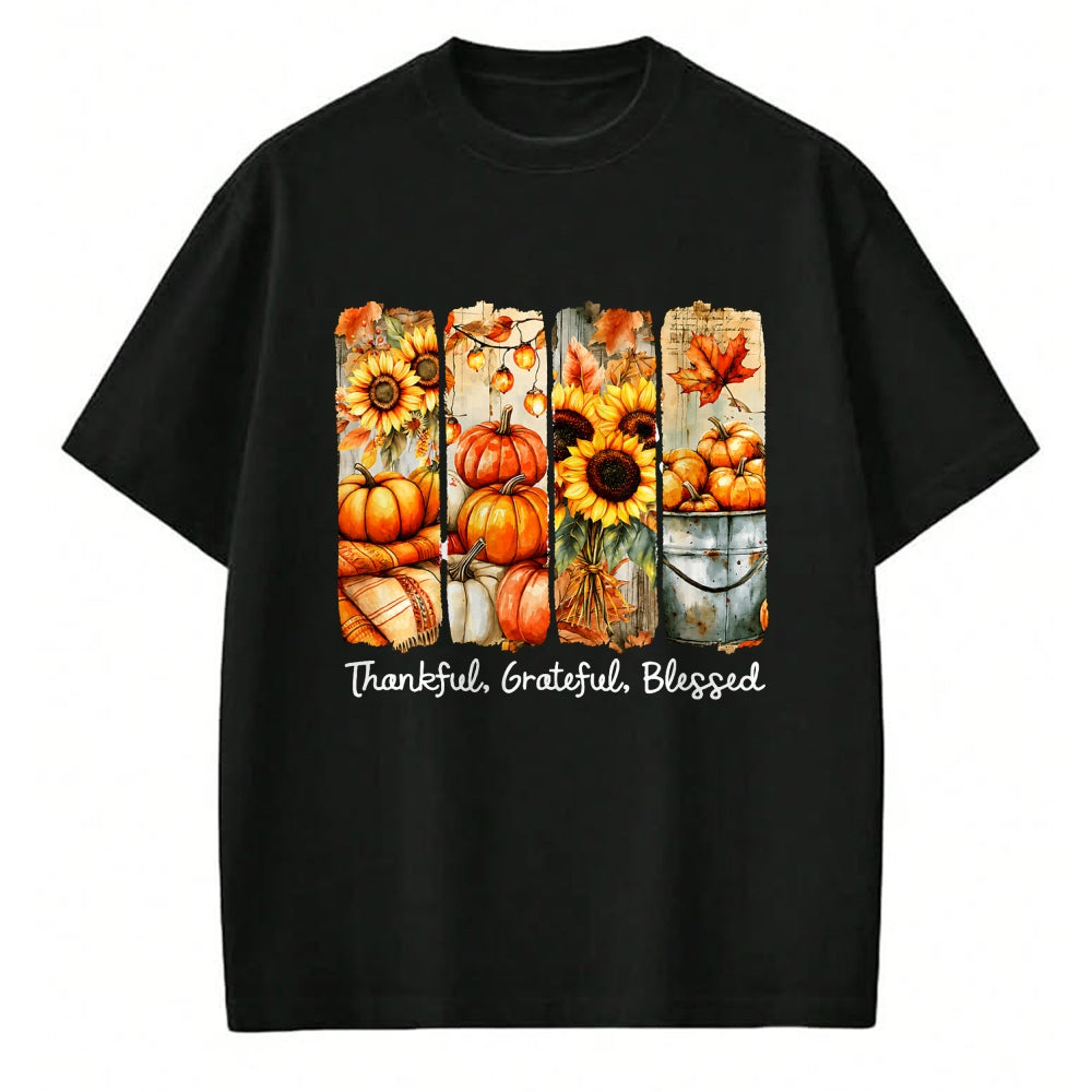 Best Thanksgiving Family Shirt , Funny Thanksgiving UnisexT-Shirt/Hoodie/Sweatshirt HLT00 - Grateful Thankful Blessed Happy Thanksgiving Pumpkin Womens T-Shirt