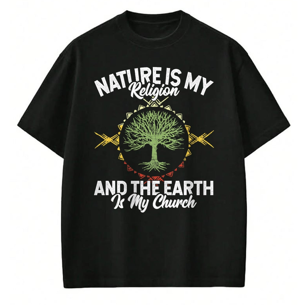 Native American T-Shirts, Vintage Native American Unisex T-Shirt/Hoodie/Sweatshirt HLT00 - Nature Is My Religion Earth Is My Church Native American Day