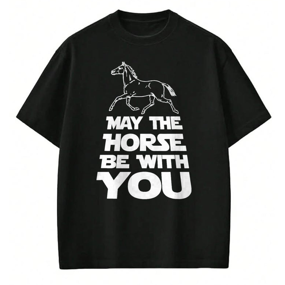 Best Horse Lover Shirt , Funny Horse UnisexT-Shirt/Hoodie/Sweatshirt HLT00 - May The Horse Be with You T-Shirt T-Shirt, Men, Black, 3X-Large