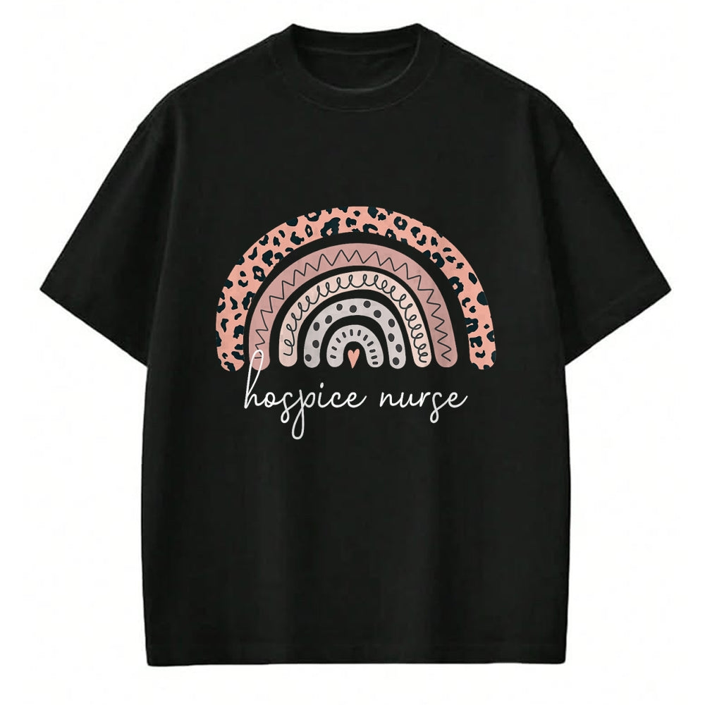 Funny Nurse Shirt, Nurse Unisex T-Shirt/Hoodie/Sweatshirt HLT00 - Hospice Nurse Leopard Rainbow Graduation Medical Nursing RN T-Shirt