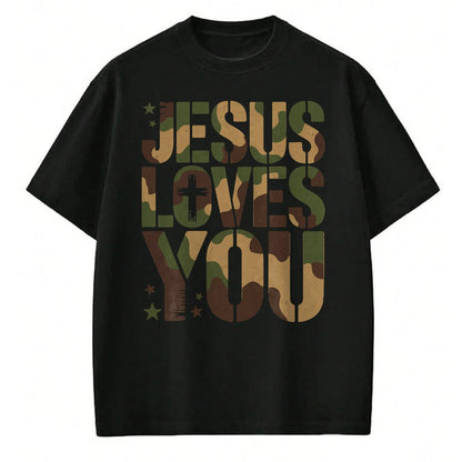 Best Thanksgiving Family Shirt , Funny Thanksgiving UnisexT-Shirt/Hoodie/Sweatshirt HLT00 - Camo Jesus Loves You Camouflage Christian Saying Religious T-Shirt