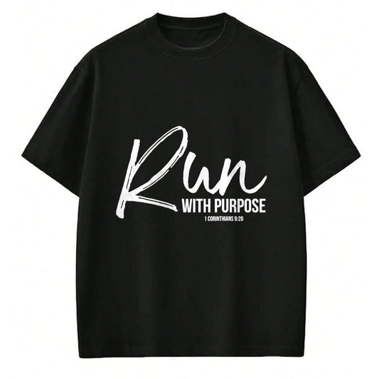 Christian Tee, Christian Faith Unisex T-Shirt/Hoodie/Sweatshirt HLT00 - Run With Purpose Shirt 1 Corinthians 926 Christian Running T-Shirt