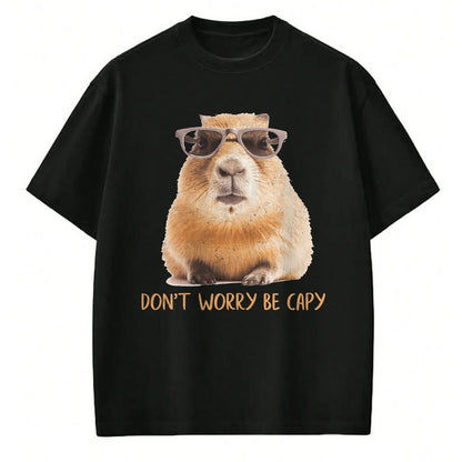 Cute Capybara Shirt, Funny Capybara Unisex T-Shirt/Hoodie/Sweatshirt HLT00 - Funny Graphic Don_t Worry Be Capy Capybara T-Shirt