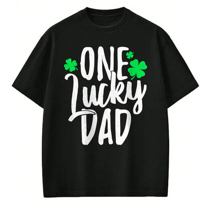 Gift for Dad Shirt, Funny Dad Unisex T-Shirt/Hoodie/Sweatshirt HLT00 – One Lucky Dad St. Patrick_s Day Shamrock Family Pajama T-Shirt