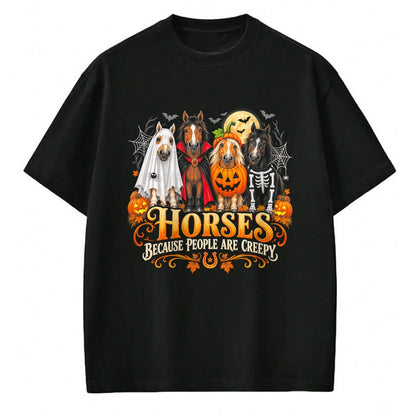 Best Horse Lover Shirt , Funny Horse UnisexT-Shirt/Hoodie/Sweatshirt HLT00 - Horses Because People are Creepy Halloween Horse T-Shirt