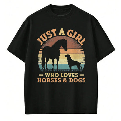 Best Horse Lover Shirt , Funny Horse UnisexT-Shirt/Hoodie/Sweatshirt HLT00 - Just A Girl Who Loves Horses and Dogs Women Girls T-Shirt, Men, Black, 3X-Large
