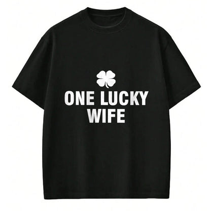 Best Wife Shirt, Wife and Husband Unisex T-Shirt/Hoodie/Sweatshirt HLT00 - Gift for wife T shirt, lucky wife   One Lucky Wife Premium T-Shirt (2)