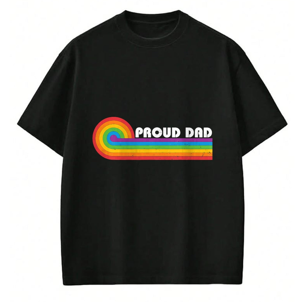 Gift for Dad Shirt, Funny Dad Unisex T-Shirt/Hoodie/Sweatshirt HLT00 – Proud Dad Gay Pride LGBT Flag Vintage Parent Father_s Day T-Shirt