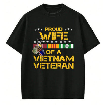 Best Husband Shirt, Wife and Husband Unisex T-Shirt/Hoodie/Sweatshirt HLT00 - Proud Wife of A Vietnam Veteran My Husband is A Hero T-Shirt T-Shirt