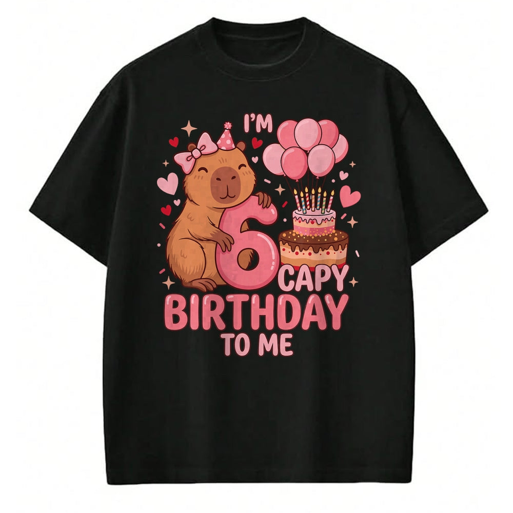 Cute Capybara Shirt, Funny Capybara UnisexT-Shirt/Hoodie/Sweatshirt HLT00 - Capybara 6 Year Birthday Girl Capybara 6th Birthday 2020 T-Shirt