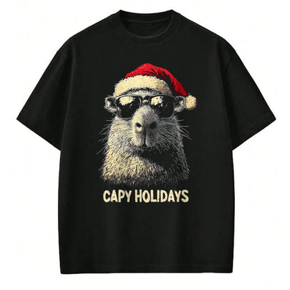 Cute Capybara Shirt, Funny Capybara Unisex T-Shirt/Hoodie/Sweatshirt HLT00 - Funny Christmas Capy Holidays Kids Teens Boys Xmas Capybara T-Shirt