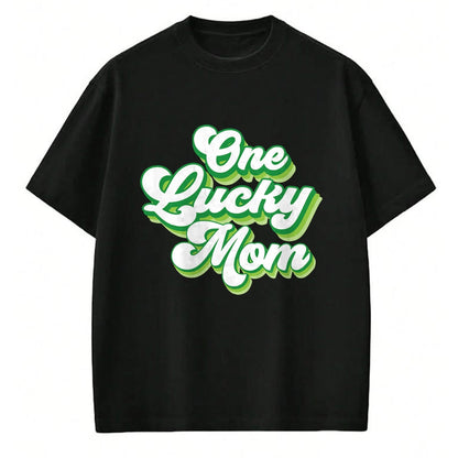 Gift for Mom Shirt, Funny Mom Unisex T-Shirt/Hoodie/Sweatshirt HLT00 - One Lucky Mom Retro Vintage St Patrick_s Day T-Shirt