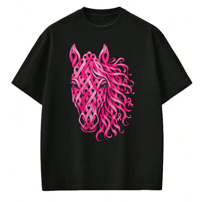 Best Horse Lover Shirt , Funny Horse UnisexT-Shirt/Hoodie/Sweatshirt HLT00 - Pink Ribbon Horse Breast Cancer Awareness T-Shirt