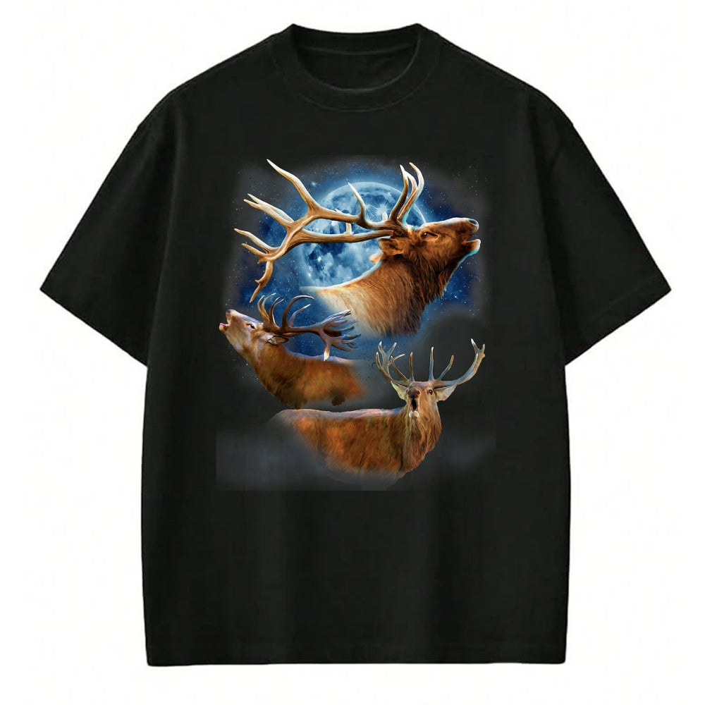 Funny Hunting Shirt, Gift For Hunting Lover Unisex T-Shirt/Hoodie/Sweatshirt HLT00 - Funny Elk Hunting T-Shirt - Elk Howling at the Moon