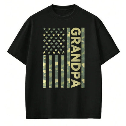 Gift for Dad Shirt, Funny Dad Unisex T-Shirt/Hoodie/Sweatshirt HLT00 – Proud Grandpa Camouflage American US Flag Camo Father_s Day Premium T-Shirt