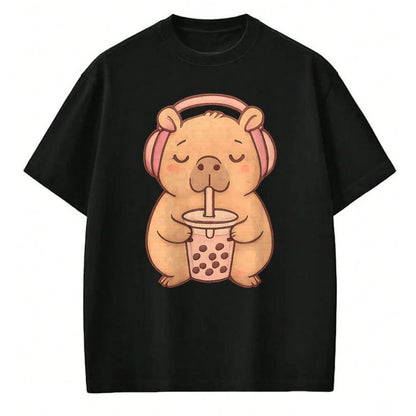Cute Capybara Shirt, Funny Capybara Unisex T-Shirt/Hoodie/Sweatshirt HLT00 - Capybara Kawaii Girl T-Shirt