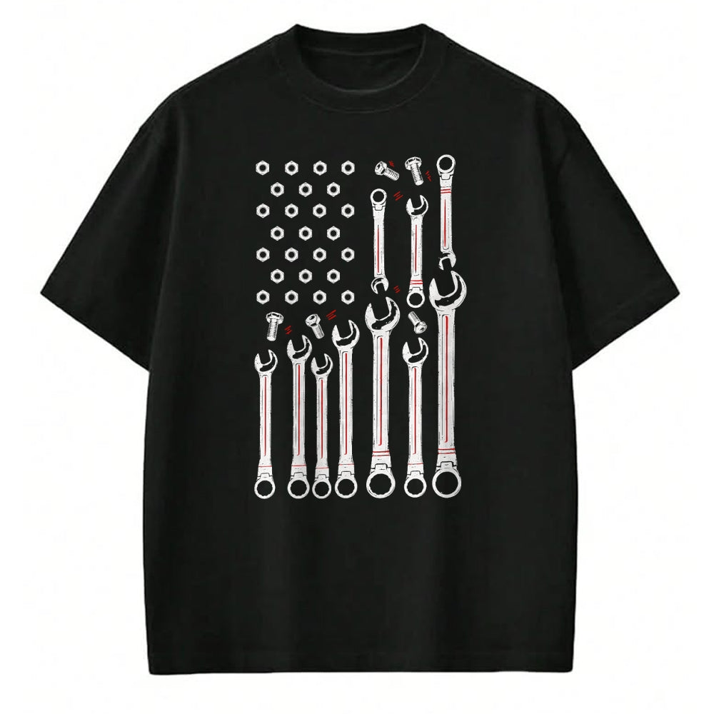 Best Mechanic Life Shirt, Funny Mechanic UnisexT-Shirt/Hoodie/Sweatshirt HLT00 - Mechanic American Flag Repair Car Technician Men Dad T-Shirt