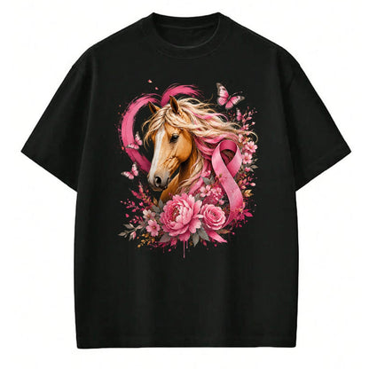 Best Horse Lover Shirt , Funny Horse UnisexT-Shirt/Hoodie/Sweatshirt HLT00 - Breast Cancer Awareness Horse Pink Ribbon Butterfly Survivor T-Shirt