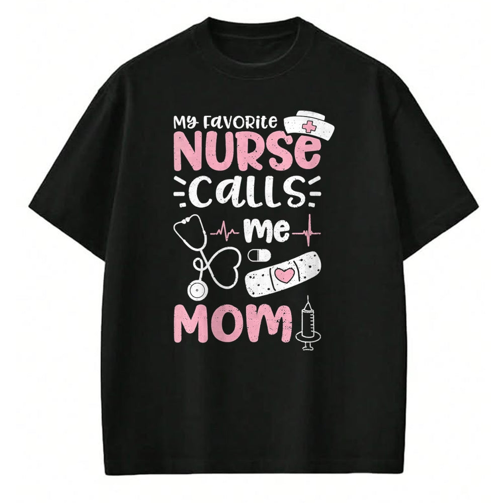 Funny Nurse Shirt, Nurse Unisex T-Shirt/Hoodie/Sweatshirt HLT00 - Womens My Favorite Nurse Calls Me Mom - Mother's Day V-Neck T-Shirt