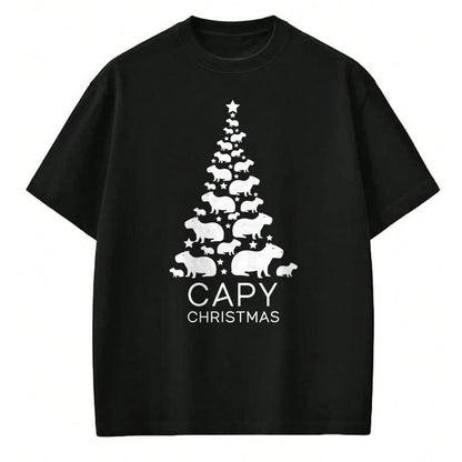 Cute Capybara Shirt, Funny Capybara Unisex T-Shirt/Hoodie/Sweatshirt HLT00 - Cute Capybara Christmas Tree Shirt, Funny Capy Holidays T-Shirt