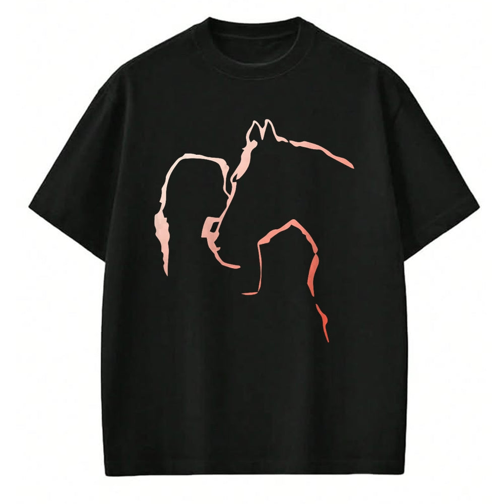 Best Horse Lover Shirt , Funny Horse UnisexT-Shirt/Hoodie/Sweatshirt HLT00 - Horse Kiss Horse Motif Girl Kisses Horse Silhouette Horse T-Shirt