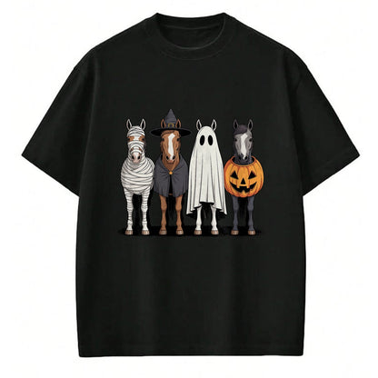 Best Horse Lover Shirt , Funny Horse UnisexT-Shirt/Hoodie/Sweatshirt HLT00 - Spooky Ghost Horse Pumpkin Halloween Skeleton T-Shirt