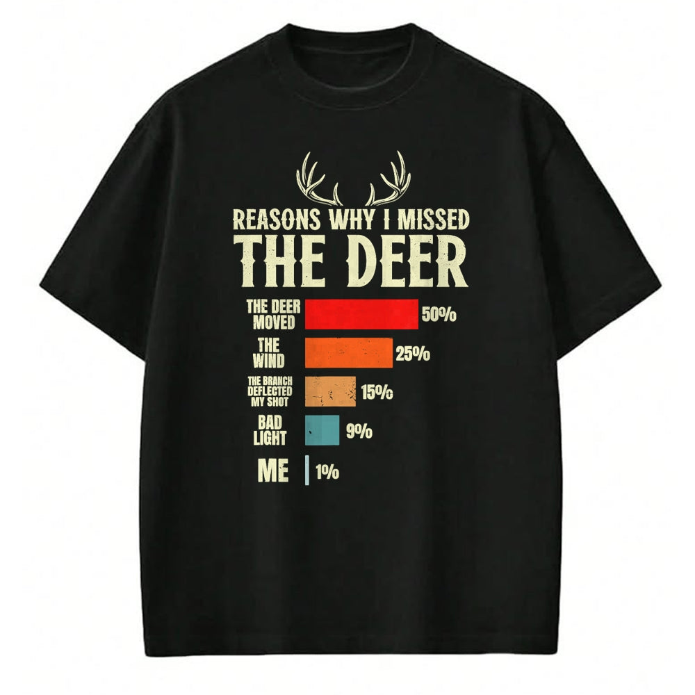Funny Hunting Shirt, Gift For Hunting Lover Unisex T-Shirt/Hoodie/Sweatshirt HLT00 - Funny Hunter Reasons why i Missed the Deer Hunting T-Shirt