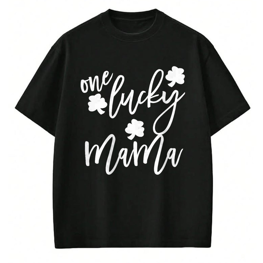 Gift for Mom Shirt, Funny Mom Unisex T-Shirt/Hoodie/Sweatshirt HLT00 - One Lucky Mama Mom St Patricks Day Mommy Momma T-Shirt