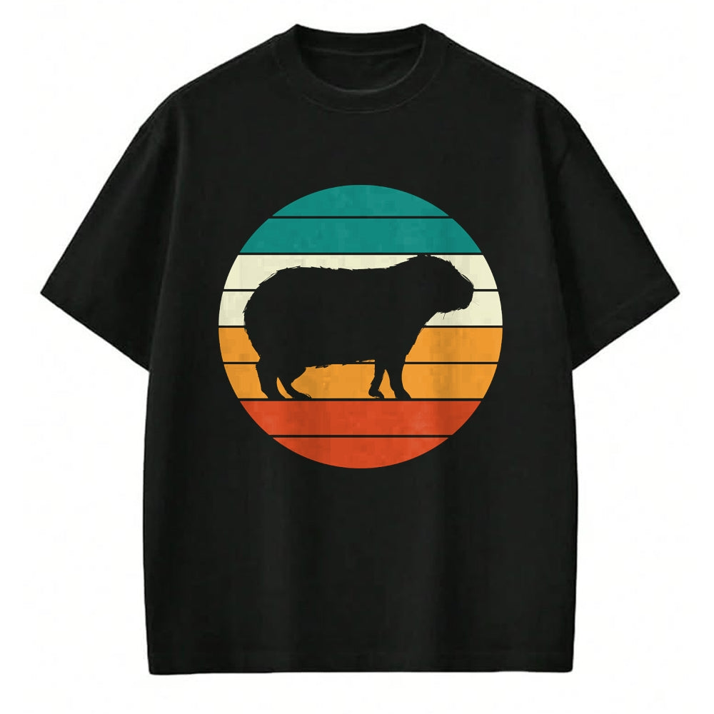 Cute Capybara Shirt, Funny Capybara Unisex T-Shirt/Hoodie/Sweatshirt HLT00 - Retro Rodent Funny Capybara Dont Be Worry Be Capy T-Shirt, Men, Black, 3X-Large