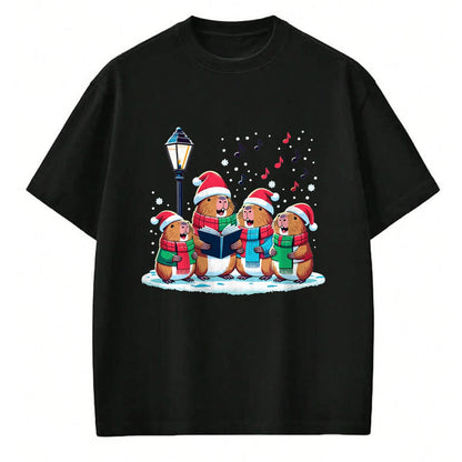 Cute Capybara Shirt, Funny Capybara Unisex T-Shirt/Hoodie/Sweatshirt HLT00 - Festive Winter Capybara Christmas T-Shirt