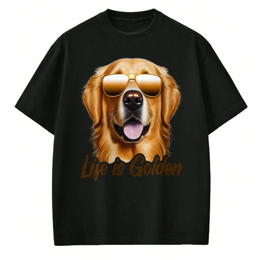 Dog Love Shirt, Dog Lover Gift T-Shirt/Hoodie/Sweatshirt HLT00 - Life is Golden Funny Golden Retriever Cute Dog Good Pet Life T-Shirt